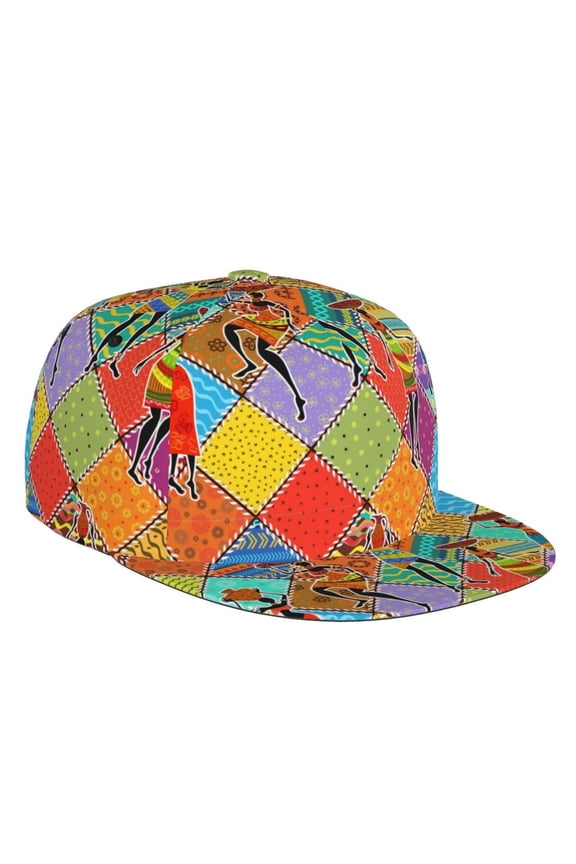 Dancing African Womans Baseball Cap with Adjustable Flat Suitable for Head Circumference 22.4-23.6 in