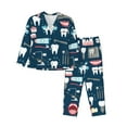 thumbnail image 1 of Easygdp Dental Women's Long-Sleeve Shirt and Full-Length Bottom Pajama Set,Two Piece Loungewear Soft Pajama Top and Pants Pjs Sleepwear-Medium, 1 of 7