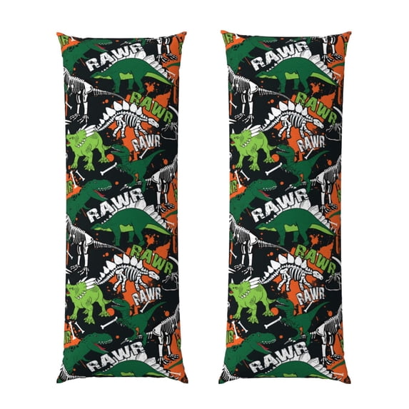 Easygdp Dinosaur Skeleton Long Body Pillowcase - Super Soft Microfiber Body Pillow Case - Envelope Closure, Cool, Anti-Fading- 20x54 in