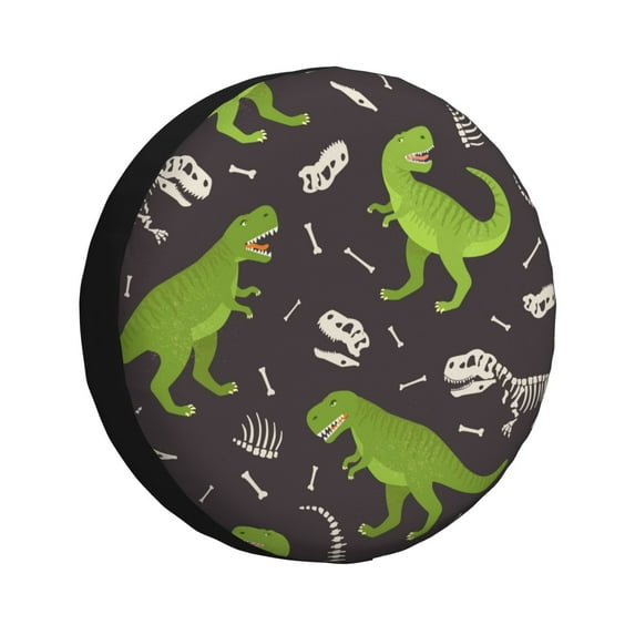 Easygdp Dinosaur Skeleton Wheel Sun Guard, Spare Tire Cover,Universal Trailer Suv Truck Camper Travel,Easy To Install And Remove -14 Inch