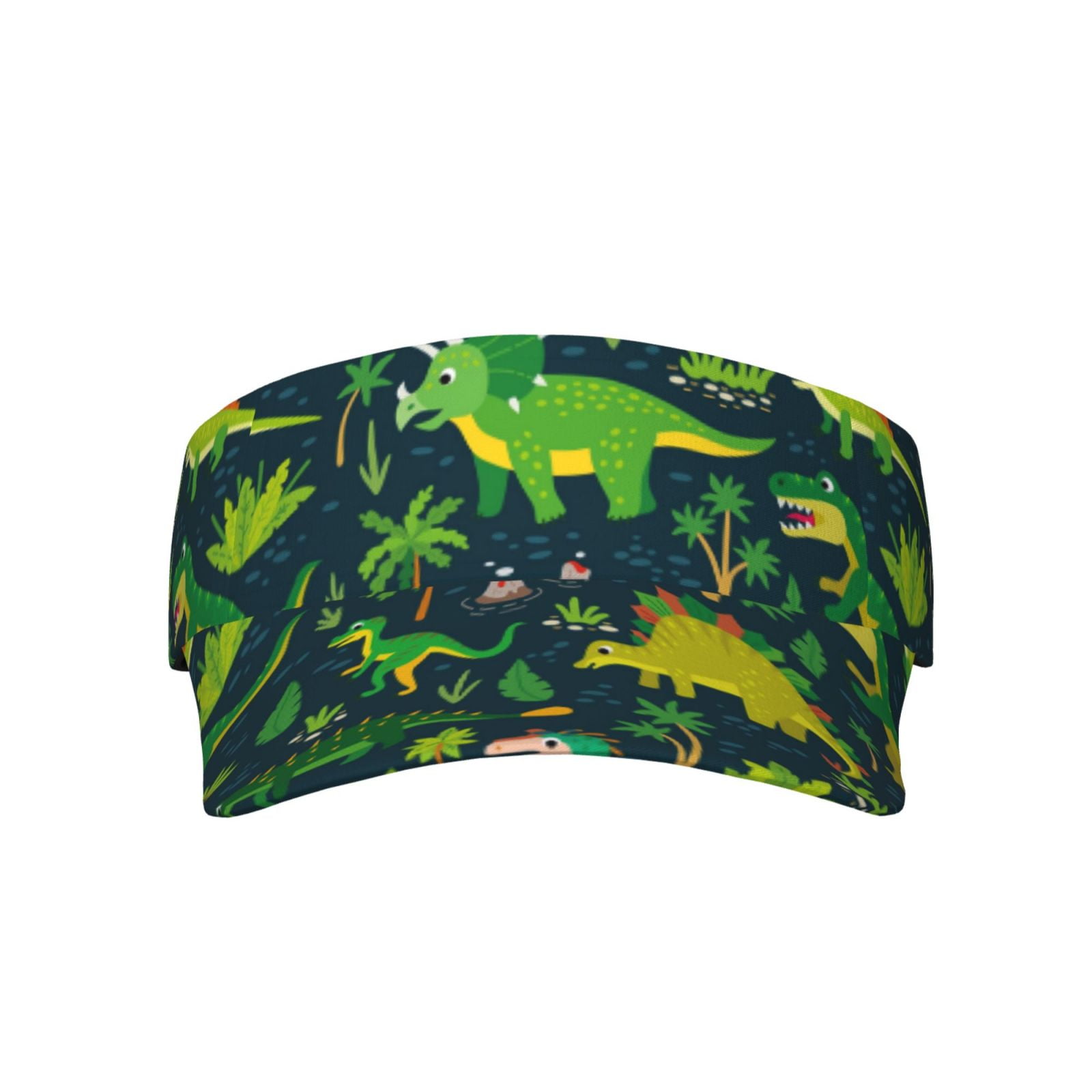 Easygdp Dinosaurs and Flowers Stretchy Visor - Unisex Visor Hat for Men ...