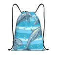 thumbnail image 1 of Easygdp Dolphin Drawstring Backpack, Beach Sackpack, Travel Sackpack Lightweight for Sports, Gym, Travel, Swimming - Medium, 1 of 9