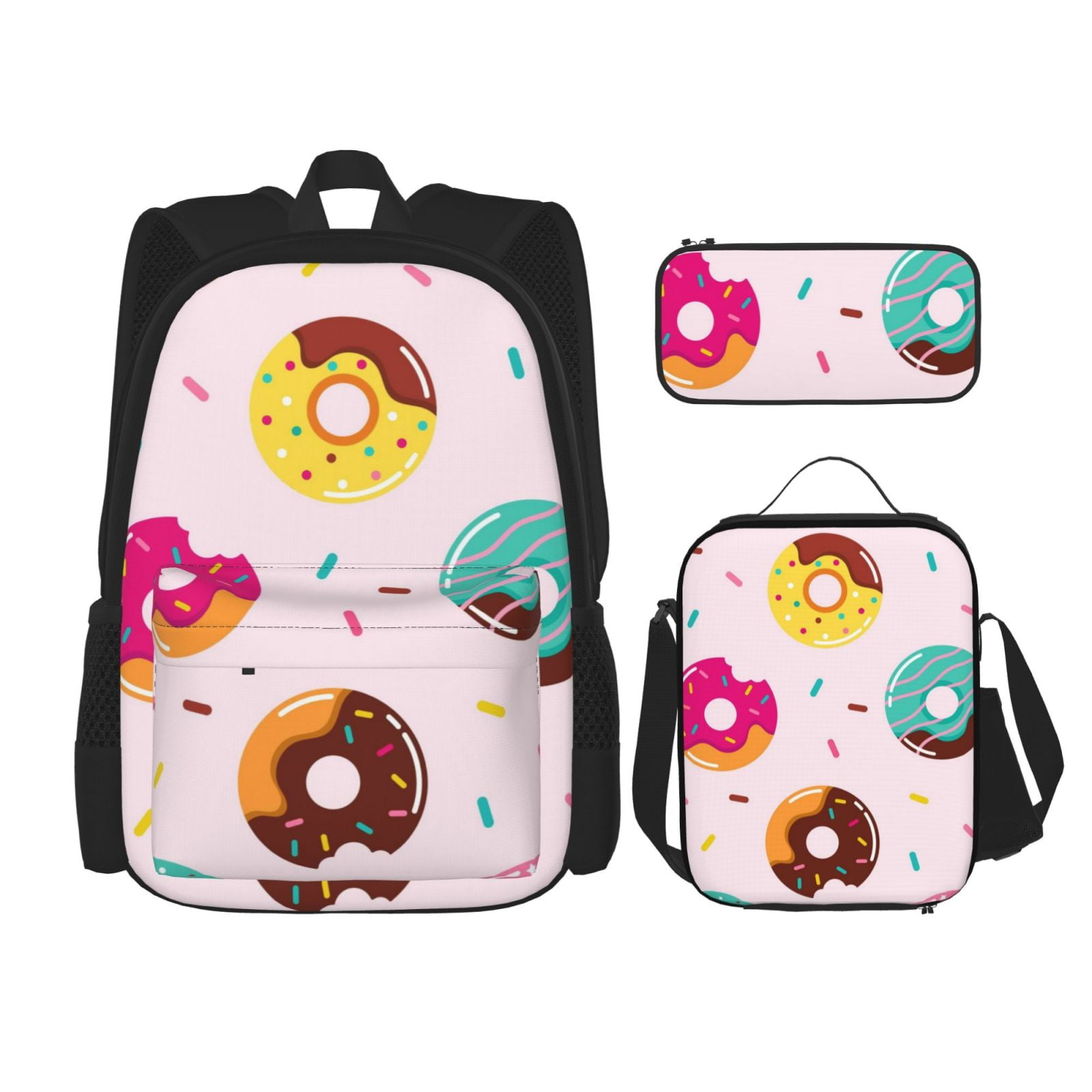 Easygdp Donut Backpack for Boys and Girls with Lunch Box Pencil Bag Set ...