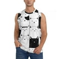 thumbnail image 1 of Easygdp Doodle Cute Cat Men's Breathable Tank Tops Sleeveless Sporty T Shirts for Basketball, Mountaineering, Bodybuilding -Medium, 1 of 8