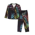thumbnail image 1 of Easygdp Dragon with Colorful Tail Women's Long-Sleeve Shirt and Full-Length Bottom Pajama Set,Two Piece Loungewear Soft Pajama Top and Pants Pjs Sleepwear-X-Large, 1 of 7