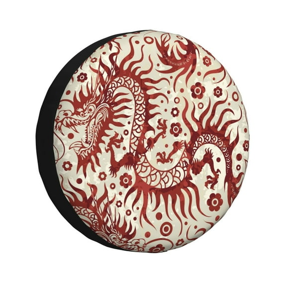 Easygdp Dragons1 Automobile Tire Dust Cover, 14-17in Spare Tire Cover Universal Fit for Trailer, Car, Truck, SUV, Jeep - 16 inch