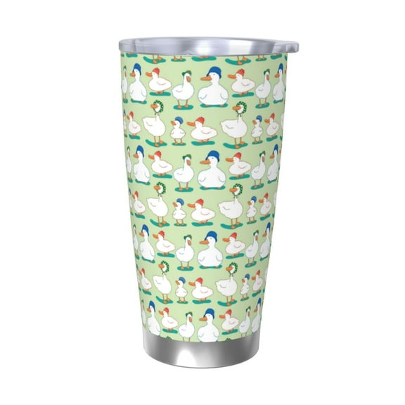 Easygdp Duck 20oz Stainless Steel Vacuum Insulated Double Wall Travel Tumbler, Durable Insulated Coffee Mug with Spillproof Lid-Without Straw