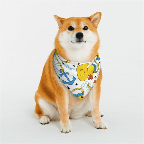 Easygdp Ducks and Anchors Premium Dog Bandanas Triangle Scarf, Suitable for Small, Medium, and Large Dogs, Dog Pet Apparel.-Small