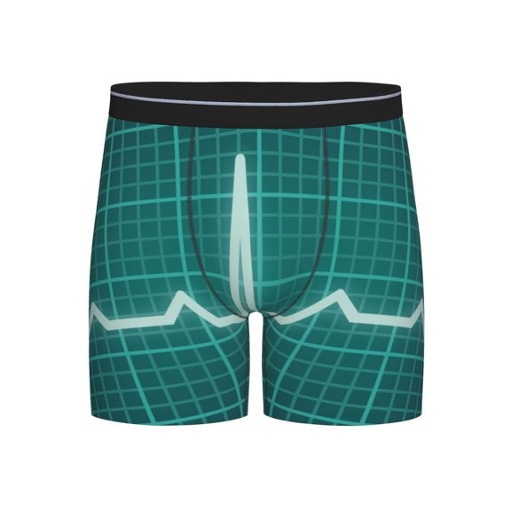 Easygdp ECG Wave Men's Boxer Briefs Men’s Underwear Boxer Briefs for Men