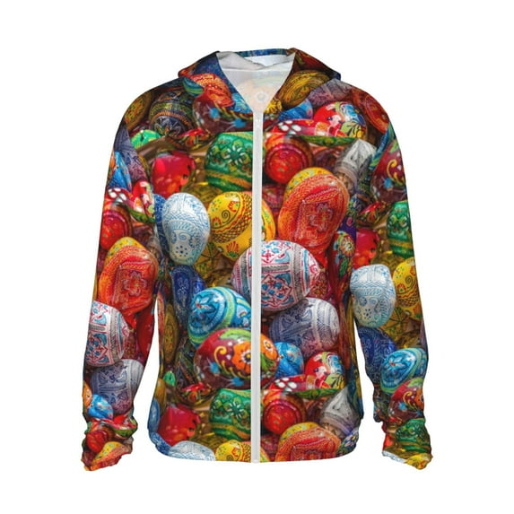 Easygdp Easter Eggs Lightweight Long Sleeve Sun Shirt Sports long-Sleeved Sun Protective Clothing, Quick Drying Breathable - XX-Large