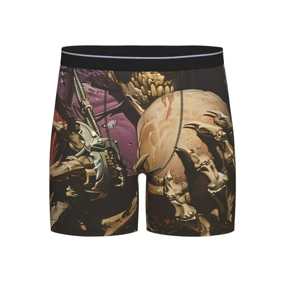Easygdp Eerie Skull Holding Another Men's Boxer Briefs Men’s Underwear Boxer Briefs for Men
