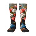 Easygdp Elegant Floral Vase Painting Prints Sport Knee High Socks