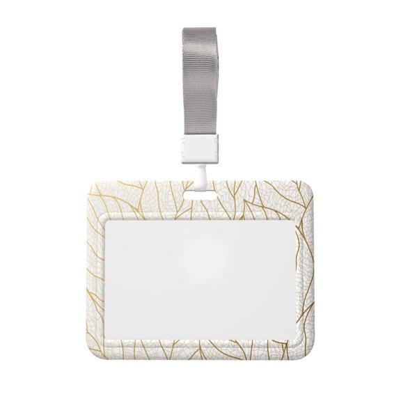Easygdp Elegant Gold Leaf Pattern Card Badge Holder Work Badge Sleeve for Office, School, Factory, ID Credit Cards, Driver Licenses and Passes