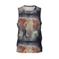 thumbnail image 1 of Easygdp Elephant in Smoke Men's Mesh Basketball Jersey Quick Drying Sleeveless Shirts Fitted Muscle Tank Tops Sport Round Neck T-Shirt - Small, 1 of 9