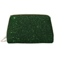 thumbnail image 1 of Easygdp Emerald Green Sparkling Leather Makeup Bag Zipper Pouch Travel Cosmetic Organizer for Women and Girls, Make up Bag with Zipper, 1 of 8