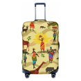 thumbnail image 1 of Easygdp Ethnic African Double-Sided Printed Elastic Suitcase Protective Cover,Invisible Zipper, Business Trip Luggage Cases,Washable And Resistant To Falling -Medium, 1 of 9