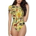 thumbnail image 1 of Easygdp Ethnic African Women's One-Piece Swimsuit Slim Fit Crew Neck Bodysuit Athletic Swimwear with Concealed Buckle - X-Large, 1 of 9