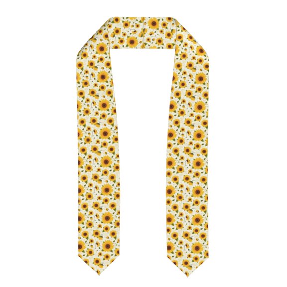 Easygdp European-style Pattern Sunflower A Unisex Adult Graduation Stole Shawl 36" Long for Academic Commencements Shawl-Flattened
