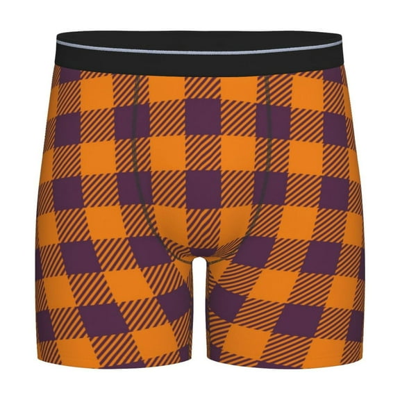 Easygdp Fall Buffalo Plaid Men's Boxer Briefs Men’s Underwear Boxer Briefs for Men