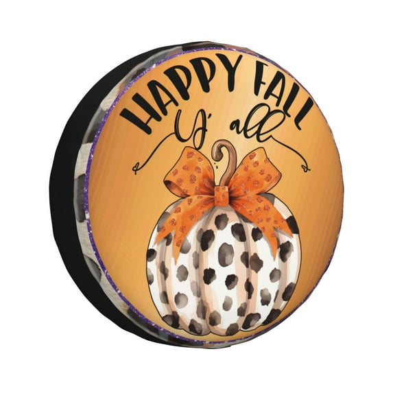 Easygdp Fall Farmhouse Pumpkins1 Wheel Cover,Spare Tire Cover,4-17in Spare Tire Cover Universal Fit for Trailer, Car, Truck, SUV, Jeep-16 inch