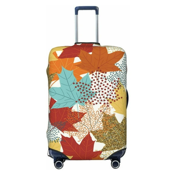 Easygdp Fall Maple Leaves Double-Sided Printed Elastic Suitcase Protective Cover,Invisible Zipper, Business Trip Luggage Cases,Washable And Resistant To Falling -Small