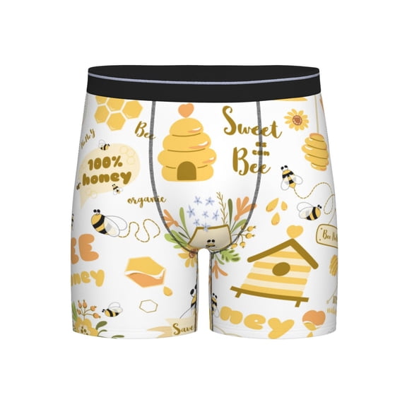 Easygdp Farm Bee Cute Honey Men's Boxer Briefs Men’s Underwear Boxer Briefs for Men