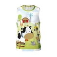 thumbnail image 1 of Easygdp Farmfield with Cute Animals Men's Mesh Basketball Jersey Quick Drying Sleeveless Shirts Fitted Muscle Tank Tops Sport Round Neck T-Shirt - Medium, 1 of 9