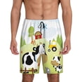 thumbnail image 1 of Easygdp Farmfield with Cute Animals Men's Short Pajama Pants, Sleep Shorts, Household Pants, Casual Pants with Pockets - Small, 1 of 9