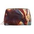thumbnail image 1 of Easygdp Ferocious Dragon Fury Leather Makeup Bag Zipper Pouch Travel Cosmetic Organizer for Women and Girls, Make up Bag with Zipper, 1 of 8