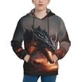 thumbnail image 1 of Easygdp Fiery Black Dragon Attack Boys Hoodie Kids Sweatshirt Youth Pullover With Hood-Small, 1 of 6