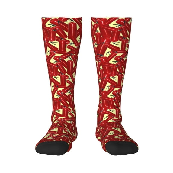 Easygdp Fire Extinguisher Fashionable Adult Sockings&Sports Sockings&Breathable Sockings, Non-Pilling,Contrasting Color Design