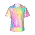 thumbnail image 1 of Easygdp Fish Scale Men's Hawaiian Shirts Print Lapel Short Sleeve for Beach, vacation, party, casual occasions - X-Large, 1 of 9