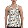 thumbnail image 1 of Easygdp Flamingo Palm Trees Men's Tank Top, Sleeveless Muscle T Shirts, Breathable, Quick-Dry, Loose for Gym, Running, Fitness - 3X-Large, 1 of 9