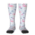 thumbnail image 1 of Easygdp Flamingo and Pineapple Soccer Socks Sport Knee High Socks Calf Compression Athletic Socks for Men and Women, 1 of 9