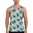 thumbnail image 1 of Easygdp Flamingos And Palms Men's Tank Top, Sleeveless Muscle T Shirts, Breathable, Quick-Dry, Loose for Gym, Running, Fitness - Large, 1 of 9