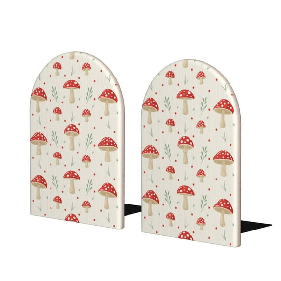 Easygdp Flat Mushrooms 2 Pcs Bookend Large Capacity Office Book Ends for Home Office Library School Study Decoration