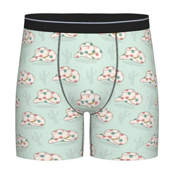 Easygdp Flora Daisy Cactus Men's Boxer Briefs Men’s Underwear Boxer Briefs for Men