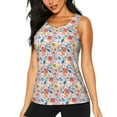 thumbnail image 1 of Easygdp Floral Ditsy Women's Workout Tank Top, Running Top, Hiking Shirt, Quick-Dry for Running, Yoga, Hiking - Large, 1 of 9