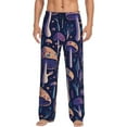 thumbnail image 1 of Easygdp Floral Hippie Mushrooms Men's Pajama Pant, Sleep Elastic Waistband Lounge Pants - Small, 1 of 9