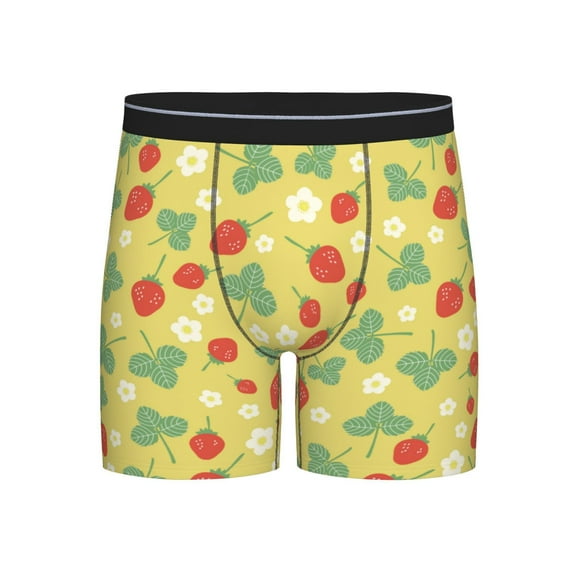 Easygdp Floral Strawberr Men's Boxer Briefs Men’s Underwear Boxer Briefs for Men