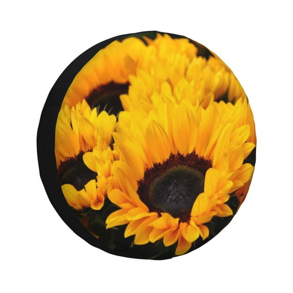 Easygdp Flower Bush Sunflower Wheel Sun Guard, Spare Tire Cover,Universal Trailer Suv Truck Camper Travel,Easy To Install And Remove -16 Inch