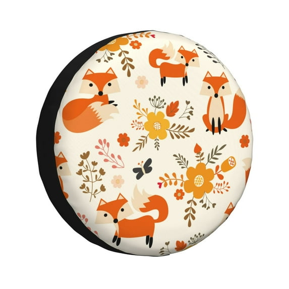 Easygdp Flower Fox Wheel Sun Guard, Spare Tire Cover,Universal Trailer Suv Truck Camper Travel,Easy To Install And Remove -14 Inch