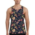 thumbnail image 1 of Easygdp Flower Men's Tank Top, Sleeveless Muscle T Shirts, Breathable, Quick-Dry, Loose for Gym, Running, Fitness - X-Large, 1 of 9