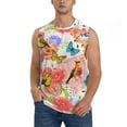 thumbnail image 1 of Easygdp Flowers And Birds Watercolor Men's Breathable Tank Tops Sleeveless Sporty T Shirts for Basketball, Mountaineering, Bodybuilding -Large, 1 of 8