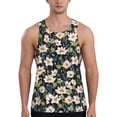 thumbnail image 1 of Easygdp Flowers Men's Tank Top, Sleeveless Muscle T Shirts, Breathable, Quick-Dry, Loose for Gym, Running, Fitness - 4X-Large, 1 of 9