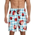 thumbnail image 1 of Easygdp Flowers and Lady Bugs Men's Short Pajama Pants, Sleep Shorts, Household Pants, Casual Pants with Pockets - Large, 1 of 9