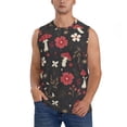 thumbnail image 1 of Easygdp Fly Agaric and Flowers Men's Breathable Tank Tops Sleeveless Sporty T Shirts for Basketball, Mountaineering, Bodybuilding -Medium, 1 of 8