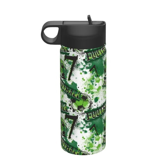 Easygdp Football 7 18oz Sports Insulated Kettle With Straw Insulated Water Bottle For Running Hiking Cycling Climbing Man'S Womens Sports Water Bottle