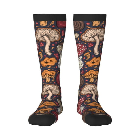 Easygdp Forest Wild Mushroom Fashionable Adult Sockings&Sports Sockings&Breathable Sockings, Non-Pilling,Contrasting Color Design