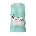 thumbnail image 1 of Easygdp French Bulldog Taking a Bath Men's Mesh Basketball Jersey Quick Drying Sleeveless Shirts Fitted Muscle Tank Tops Sport Round Neck T-Shirt - X-Large, 1 of 9